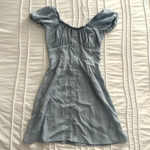 🍦 Y2K COQUETTE BLUE PUFF SLEEVE OFF SHOULDER DRESS